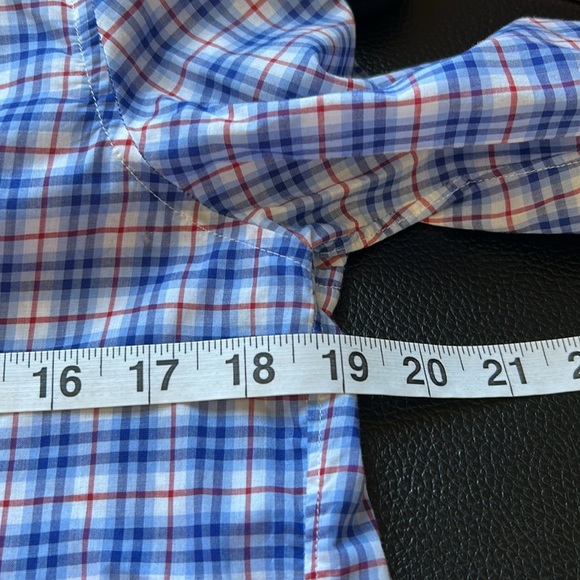 Frank and Eileen Grayson Shirt Italian Fabric Plaid Blue Red Classic Fit Sz S - Picture 13 of 15